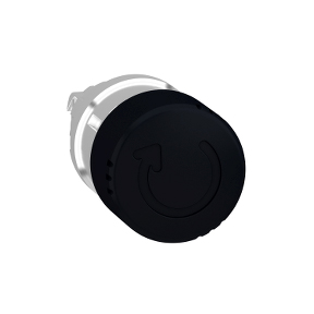 Schneider Electric 22mm Operator - Non-Illuminated E-Stop; Black Mushroom - 30mm; Standard - Metal; w/out Contacts; Turn-to-Reset